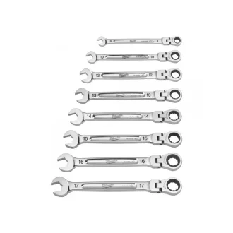   Set chei cu clichet MILWAUKEE 7 piese 8-17 mm CrV MAX BITE™