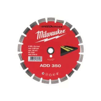   Disc de tăiat cu diamant MILWAUKEE 350 x 2,8 x 10 x 25,4 mm segmentat ADD