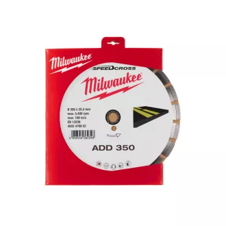   Disc de tăiat cu diamant MILWAUKEE 350 x 2,8 x 10 x 25,4 mm segmentat ADD