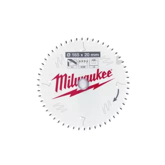   Pânză de ferăstrău MILWAUKEE pentru aluminiu 165 x 20 x 1,6 mm / 52T ATB