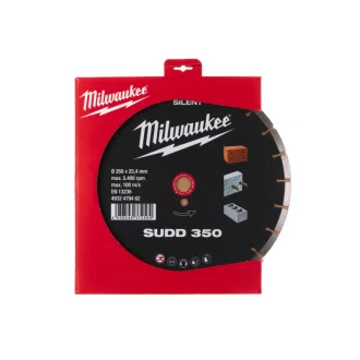   Disc de tăiat cu diamant MILWAUKEE 350 x 3,1 x 10 x 25,4 mm segmentat Silent SUDD