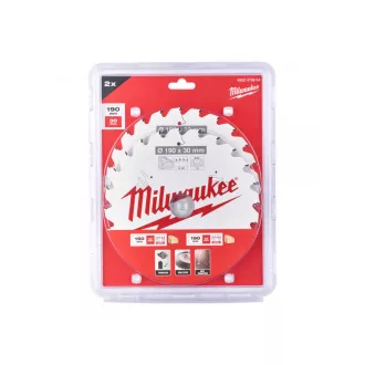   Pânză de ferăstrău MILWAUKEE pentru lemn 190 x 30 x 1,6 mm / 24T (2buc)