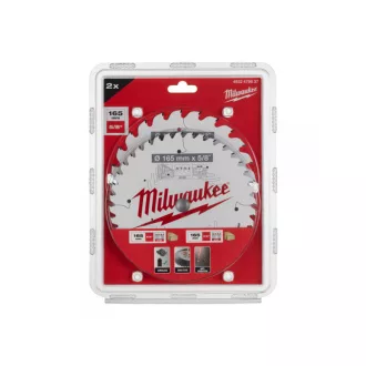   Pânză de ferăstrău MILWAUKEE pentru lemn 165 x 15,87 x 1,6 mm / 24T + 40T