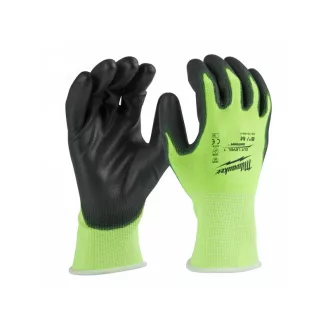   MILWAUKEE Mănuși de protecție de lucru rezistente la tăiere PU îmbibat 1/A - M/8 Hi-Vis