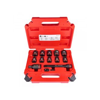   MILWAUKEE Set chei tubulare pentru mașină 13 bucăți 1/2" 10-24 mm CrMo