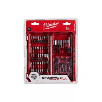   Set de biți de șurubelniță MILWAUKEE 75 de bucăți Shockwave XL BOX (TX)