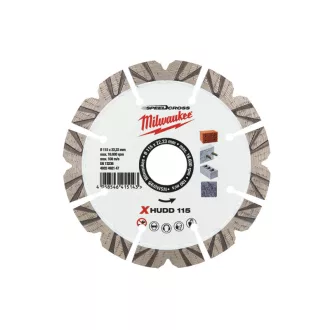   Disc de tăiat diamant MILWAUKEE 115 x 2,6 x 12 x 22,2 mm XHUDD segmentat