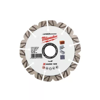   Disc de tăiat diamant MILWAUKEE 125 x 2,6 x 12 x 22,2 mm XHUDD segmentat