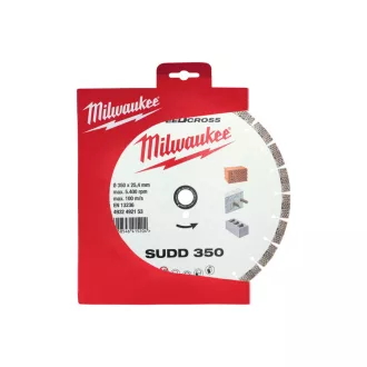   Disc de tăiere cu diamant MILWAUKEE 350 x 3,4 x 15 x 25,2 mm segmentat SUDD