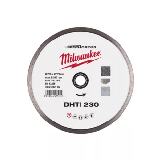   Disc de tăiat diamant MILWAUKEE 230 x 2,3 x 10 x 22,2 mm Speedcross DHTI continuu