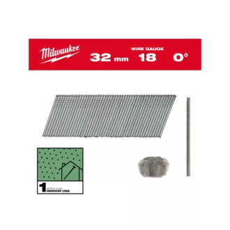   Cuie de finisare MILWAUKEE, fără cap, galvanizate 18G 0° SC1 - 1,05 x 1,25 x 32 mm (5000 buc)