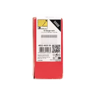   Cuie de finisare MILWAUKEE, fără cap, inox, 18G 0° SC3 - 1,05 x 1,25 x 25 mm (5000 buc)