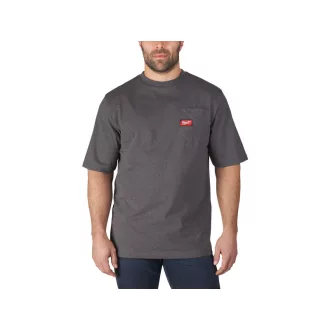   MILWAUKEE Tricou cu mânecă scurtă și buzunar gri WTSSG-XXL