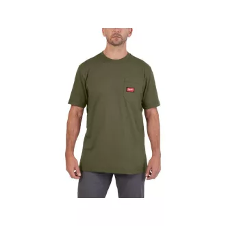   Tricou cu mânecă scurtă cu buzunar MILWAUKEE, verde WTSGSRN S