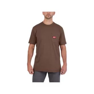   Tricou cu mânecă scurtă cu buzunar MILWAUKEE, maro WTSSBR S