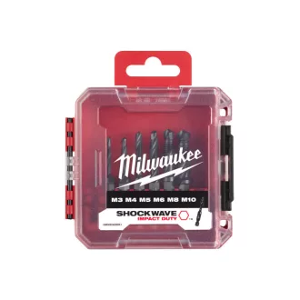   MILWAUKEE Set combinat de tarozi 6 piese 1/4" Hex (burghiu, tarod, debavurator)