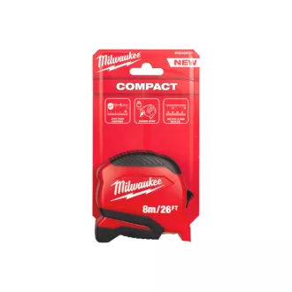MILWAUKEE Ruletă 8 m/26 ft x 25 mm metrică COMPACT (GEN 2)