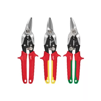   MILWAUKEE Set de foarfece pentru tăiat tablă, 3 piese de 260 mm (dreapta, stânga, dreaptă)