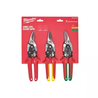  MILWAUKEE Set de foarfece pentru tăiat tablă, 3 piese de 260 mm (dreapta, stânga, dreaptă)