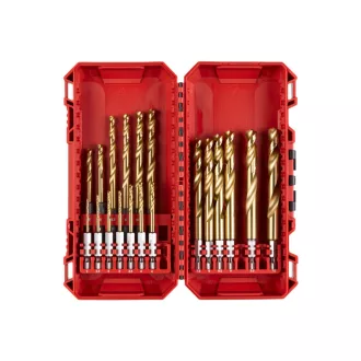   MILWAUKEE Set burghie spirale cu prindere pe biți, 19 piese, 2-10 mm HSS-G TiN