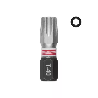MILWAUKEE Set 3 bucăți vârf T40 x 25 mm Shockwave