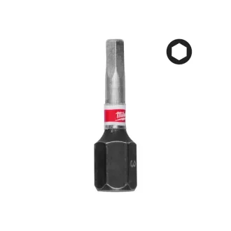 MILWAUKEE Set 3 bucăți vârf HEX 3 x 25 mm Shockwave