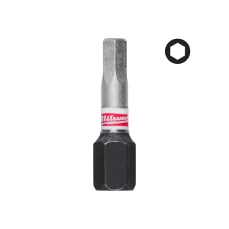 MILWAUKEE Set 3 bucăți vârf HEX 4 x 25 mm Shockwave