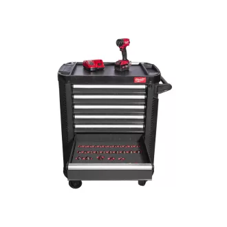   MILWAUKEE Căruț de scule 246 piese, 7 sertare, 30"/78 cm, gri grafit