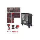 MILWAUKEE Căruț de scule 246 piese, 7 sertare, 30"/78 cm, gri grafit