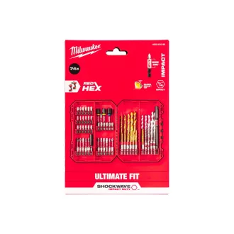 MILWAUKEE Set de biți și burghie, 74 piese