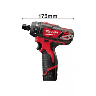   Șurubelniță fără fir MILWAUKEE M12 BD-202C (2 baterii de 2,0 Ah + încărcător)