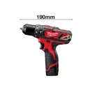 MILWAUKEE Mașină de găurit cu percuție cu acumulator M12 BPD-202C (2 x 2,0 Ah baterie + încărcător)