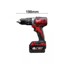MILWAUKEE Mașină de găurit cu percuție cu acumulator M18 BPD-402C (2 baterii de 4,0 Ah + încărcător)