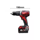 MILWAUKEE Mașină de găurit cu percuție cu acumulator M18 BPD-402C (2 baterii de 4,0 Ah + încărcător)