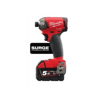   Șofer cu impact MILWAUKEE cu acumulator M18 FQID-502 x 1/4" HEX (2 x 5,0 Ah baterie + încărcător)