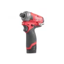 Șofer cu impact MILWAUKEE cu acumulator M12 FQID-202 x 1/4" HEX (2 x 2,0 Ah baterie + încărcător)