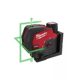   Laser M12 CLLP-301C cu linie încrucișată și punct încrucișată fără fir MILWAUKEE (1 baterie de 3,0 Ah + cablu de încărcare USB)