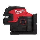 MILWAUKEE Linie încrucișată și laser punct cu auto-aliniere alimentat cu baterie verde M12 CLL4P-0C (fără baterie + încărcător)