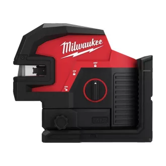   MILWAUKEE Linie încrucișată și laser punct cu auto-aliniere alimentat cu baterie verde M12 CLL4P-0C (fără baterie + încărcător)