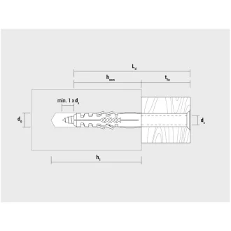 CELO șurub diblu plastic 10-115 SKS (5 buc)