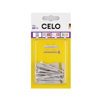   Diblu universal din plastic CELO MZ 12 x 72 + șurub pentru lemn 8,0 x 90 (2 buc)