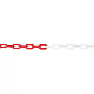 Lant plastic rosu-alb 6 mm x 25 m