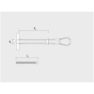   Element T rezistent CELO BTL pentru gips-carton + șurub metric M4 x 50 (4 buc)