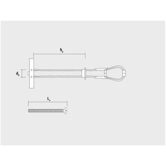   Element T rezistent CELO BTL pentru gips-carton + șurub metric M5 x 62 (4 buc)