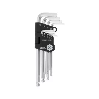 VOREL Set chei hexagonale cu cap sferic 9 piese 2,0-10 mm