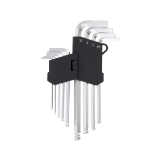 VOREL Set chei hexagonale cu cap sferic 9 piese 2,0-10 mm