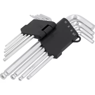 VOREL Set chei hexagonale cu cap sferic 9 piese 2,0-10 mm