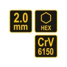 VOREL cheie T Allen 2 mm CrV
