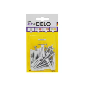   Diblu universal din plastic CELO MZ 6 x 29 + șurub pentru lemn 4,5 x 40 (20 buc)