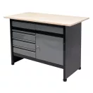 VOREL Banc de lucru cu rafturi 5 sertare 1 usa 1160 x 600 x 840 mm